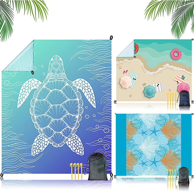 Beach Mat Outdoor Picnic Sandproof Waterproof Soft Comfortable Material Light Weight Portable for Beach Outdoor Travel Camping