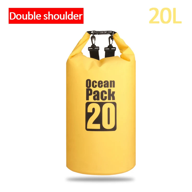 Outdoor PVC Waterproof Dry  Bag 5L 10L 20L 30L Outdoor Diving Foldable Storage Man Women Beach Swimming BaRafting Ocean Bag