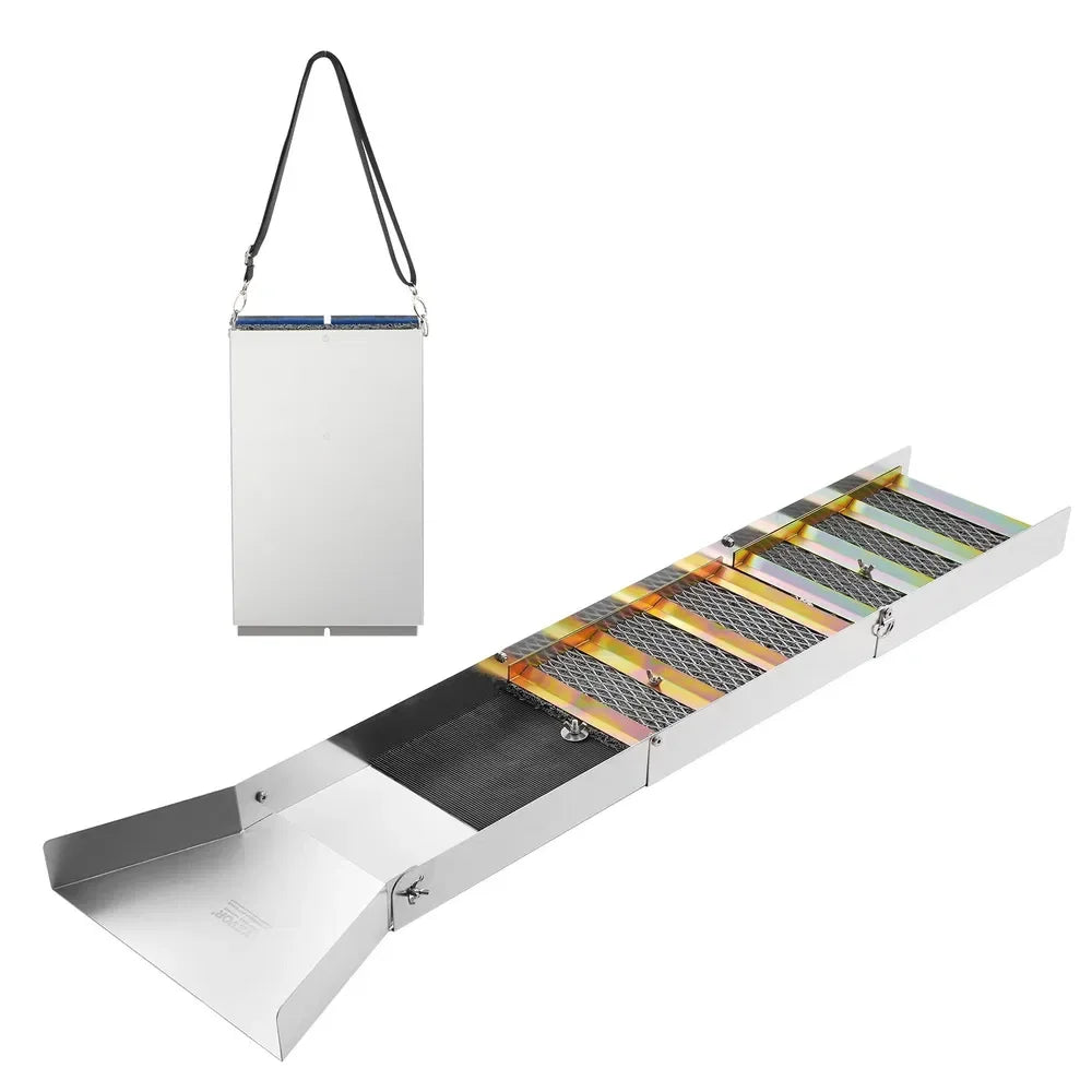 VEVOR 50 Inch Folding Sluice Box Gold Panning Kit, 23pc Gold Prospecting Equipment Kit with Gold Pan, Classifier Screen, Separat