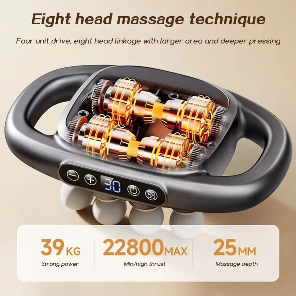 8/12/16-Head Fascia Equipment Electric Muscle masajeador Waist Massager 30 Gear Adjustable High Frequency Body Massage Machine