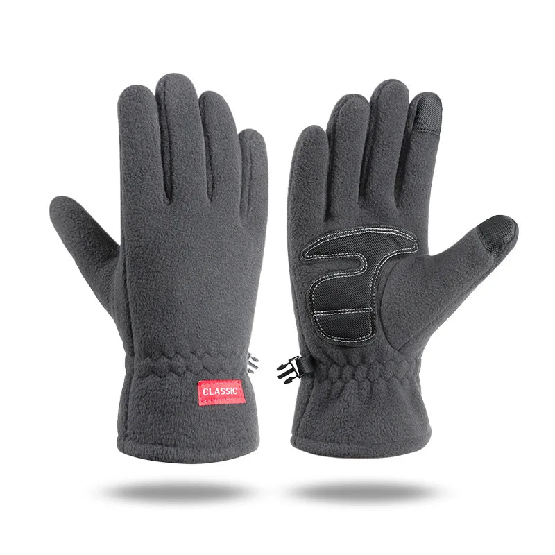 Winter Men's Gloves Polar Fleece Thick Warm Women Cycling Sports Driving Waterproof Non-Slip Touch Screen Motorcycle Gloves
