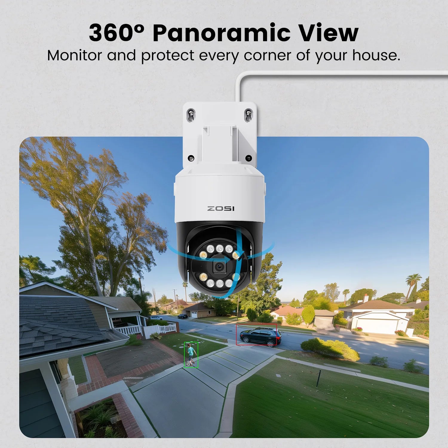 ZOSI 8MP PTZ PoE CCTV Security Camera System AI Face Person Vehicle Detect 4K 8CH Expand 16CH NVR Video Surveillance IP Cam