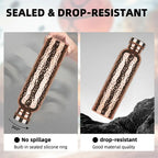 800ML Copper Sports Water Bottle Hammer Pattern Large Capacity Leakproof Cycling Gym Fitness Electroplating Drinking Cup 2025