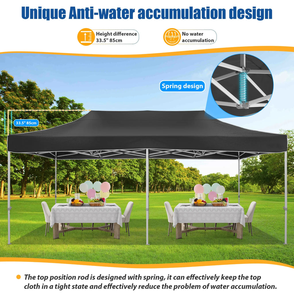 10x20 Heavy Duty Pop Up Canopy Tent for Parties Event Wedding Commercial Instant Canopy with Roller Bag, Party Tent Waterproof
