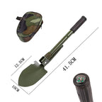 Foldable Portable Truck Mounted Engineer Shovel Camping Tent Outdoor Shovel Self-defense Survival Tool Compass Storage Bag