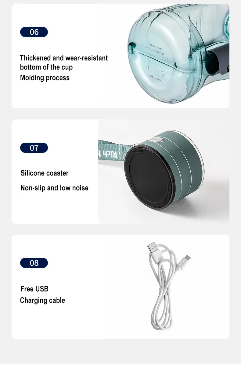 1.5L Portable Hydrogen Water Bottle Hydrogen-Rich Water Container Gym Sports Fitness Hydrogen-Rich Sports Bottle Water Kettle