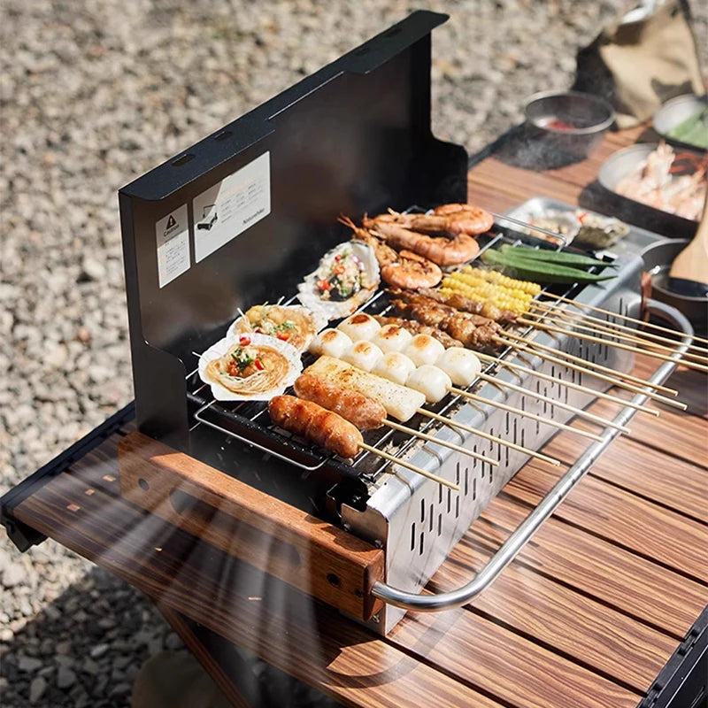 Tabletop barbecue grill household outdoor barbecue grill camping portable folding barbecue grill charcoal barbecue stove