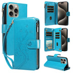 Embossed Zipper Leather Case for Samsung GalaxyS25Ultra S24 S23 S22 S21 S20 S10 S9 S8 Plus FE M33 NOTE10 Series Wallet Cover
