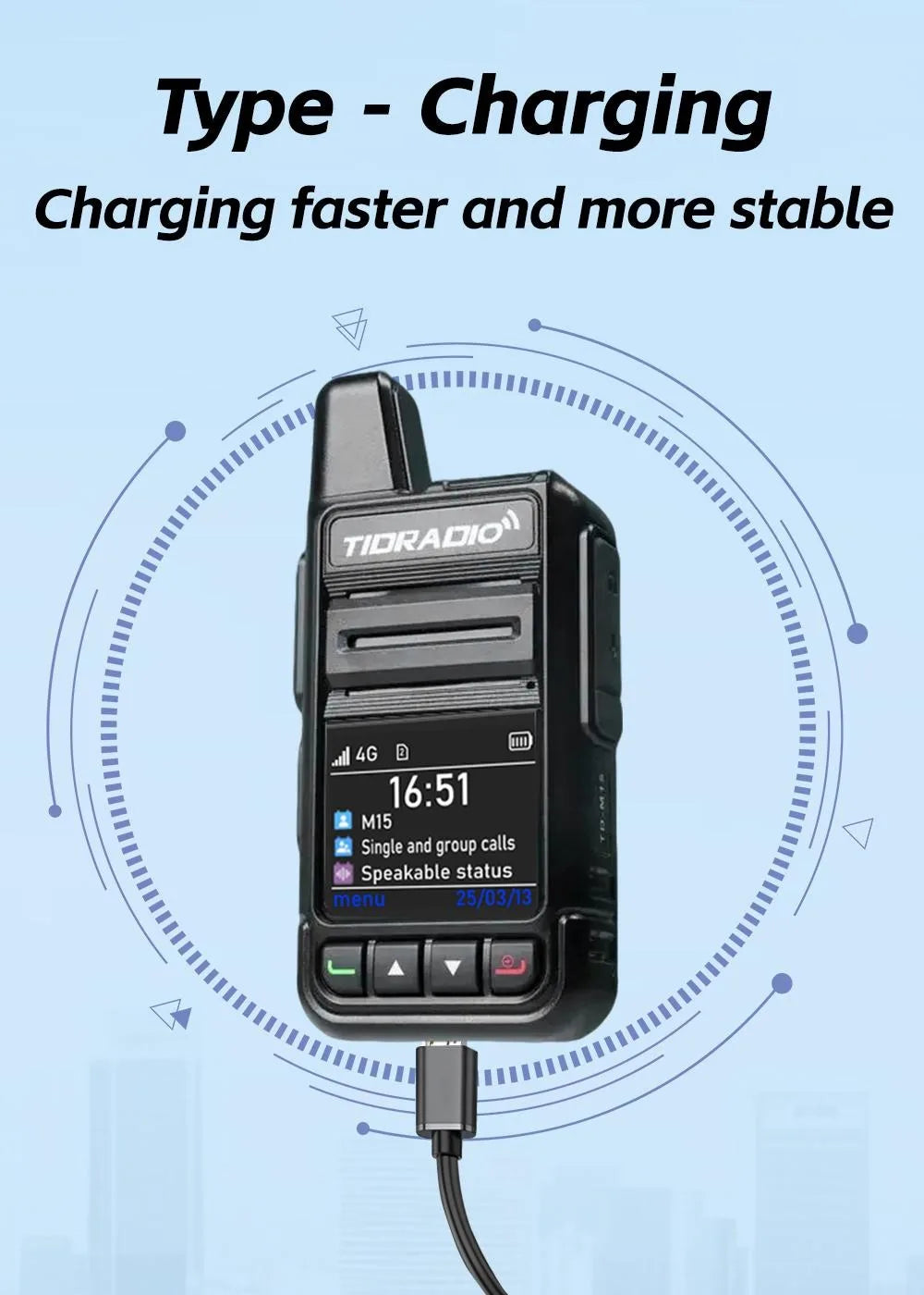 TIDRADIO TD-M15 Global signal POC Radio with 1 Year Sim Card Walkie Talkie Long Range 4G 5000 Miles for Hiking and Camping