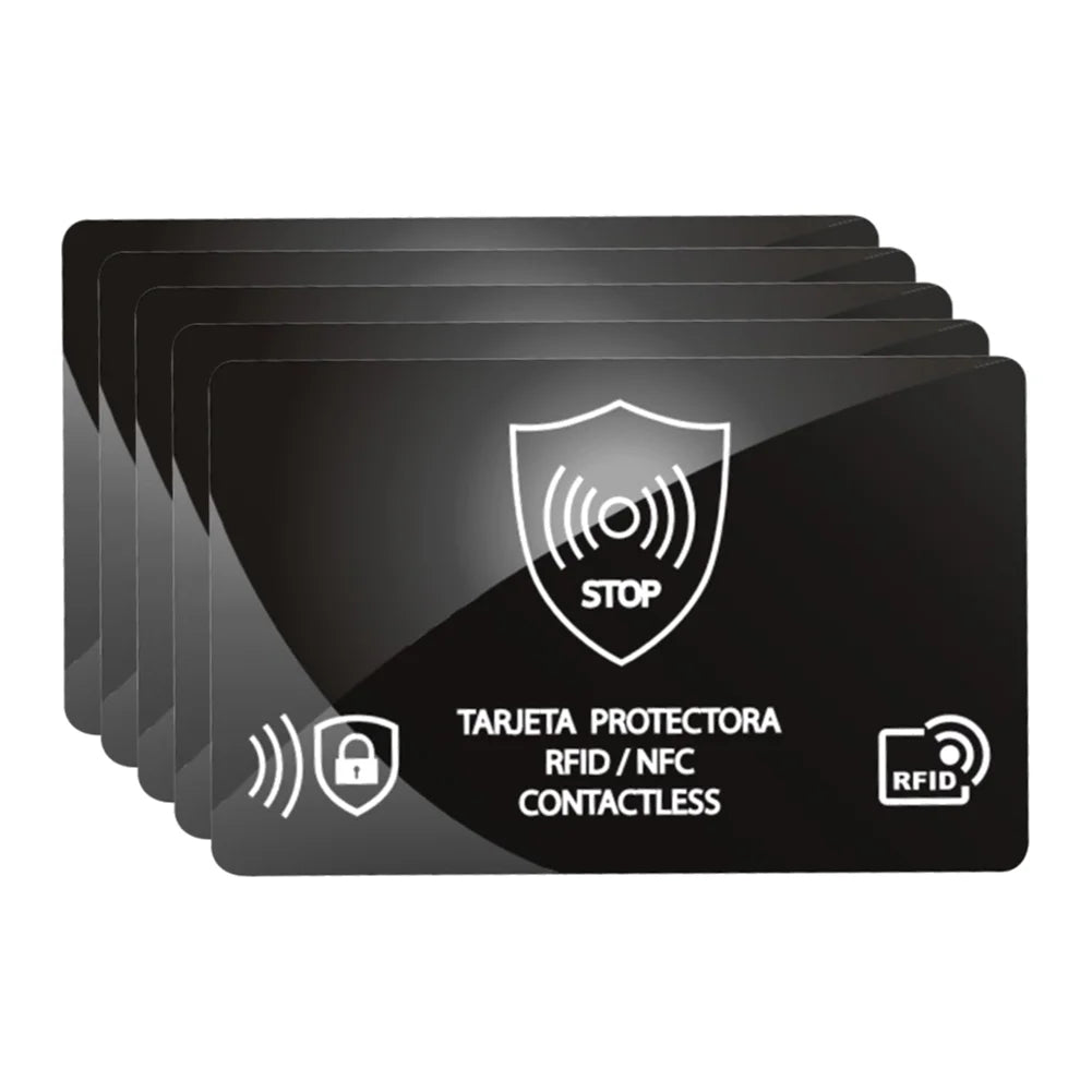 5Pcs RFID Blocking Card NFC Signal Blocking Security Debit Credit Card Passport Protector Blocker Portable Credit Card Protector