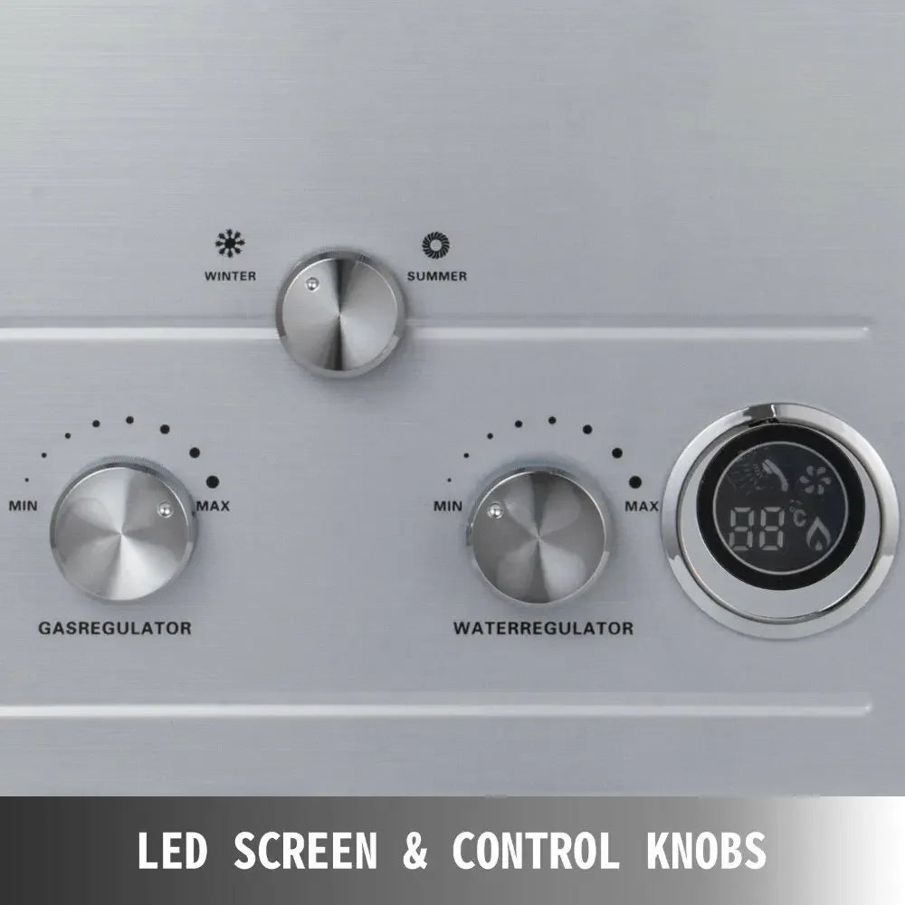 VEVOR 6L 8L 10L 12L 16L 18L LPG Portable Instand Water Heater Propane Gas LPG Wall-Mounted Tankless Water Heater Digital Display