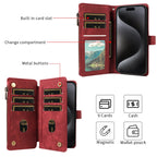 PU Leather Phone Case for IPhone 17Air  17 Pro Max 16 Pro Max 16e 15 14 13 12 11 Pro Max Plus  Flip Wallet Style Phone Cover