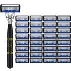 Classic men's shaver, non slip handle, stainless steel blade, economical and practical, 6-layer manual shaver blade