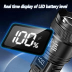 Super Powerful LED Flashlight Battery Display USB Rechargeable Light Telescopic Zoom Torch Lamp Outdoor Camping Fishing Lantern