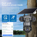 6K 15MP 4G SIM Solar Camera Outdoor 3 Lens 3 Screen Surveillance CCTV PTZ Human Detect Auto Tracking Solar Security Camera V380