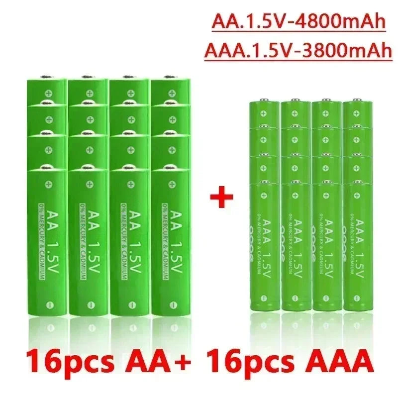 1.5V Rechargeable AA AAA 4.8-3.8Ah Battery For Torch Toys Clock MP3 Player Replace Ni-Mh Battery Delivery within 15-25 days