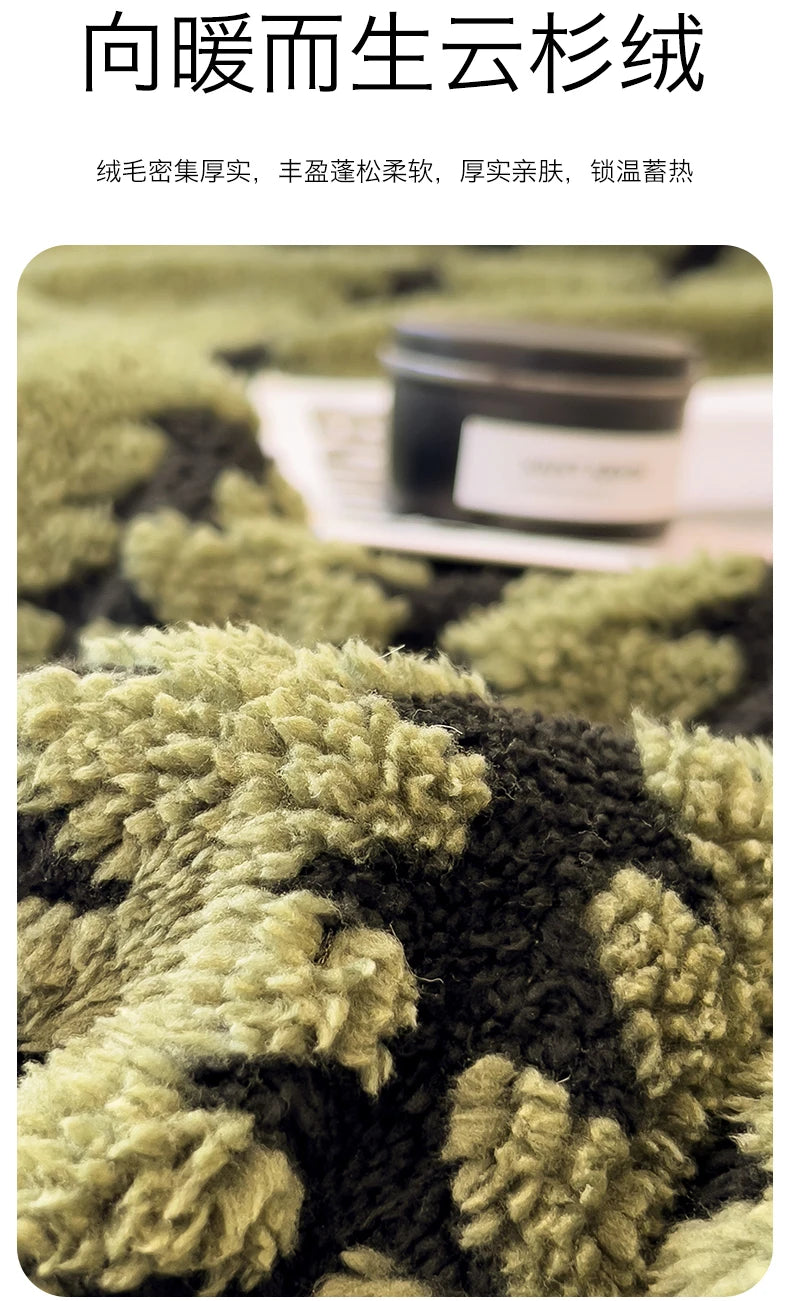 Super Thick and Warm Flannel Blanket Super Soft Fluffy Queen Size Bed Blanket Cozy Skin-friendly Multifunctional Nap Blanket