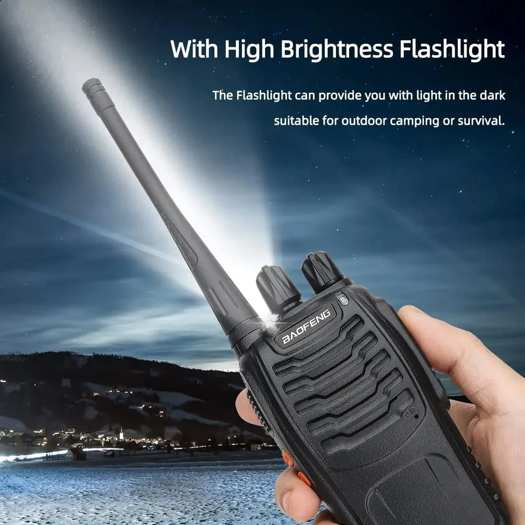 Baofeng 4Pcs BF 888S Walkie Talkie UHF 400 470MHz Long Range Two Way Ham Radios Transceiver for Hunting Hotel