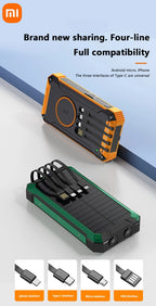 XIAOMI Solar Power Bank Wireless 200000mAh Large Capacity Fast Charging External Battery Outdoor Survival Emergency Equipment