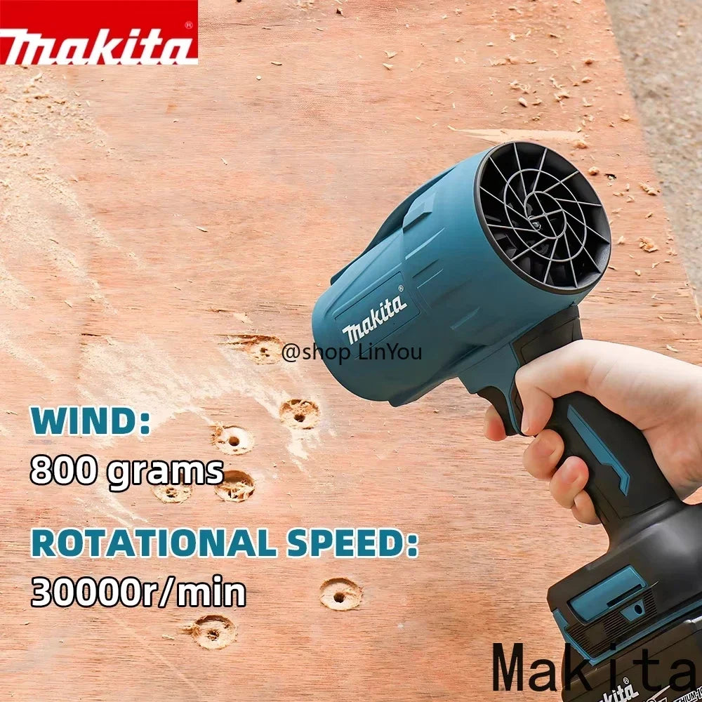 Makita 30000RPM Violent Blower Turbo Jet Fan 18V Electric Air Duster Wind Speed Turbo Rechargeable with Light Car Cleanin Tool