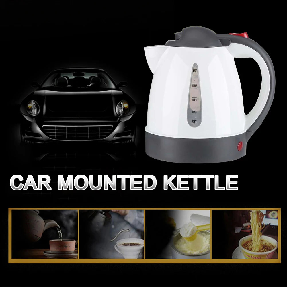 1000 ML Car Hot Kettle Portable Water Heater Auto Shut-Off 12/24 V Travel Electric Kettle Large Capacity Tea Coffee Kettle 250 W