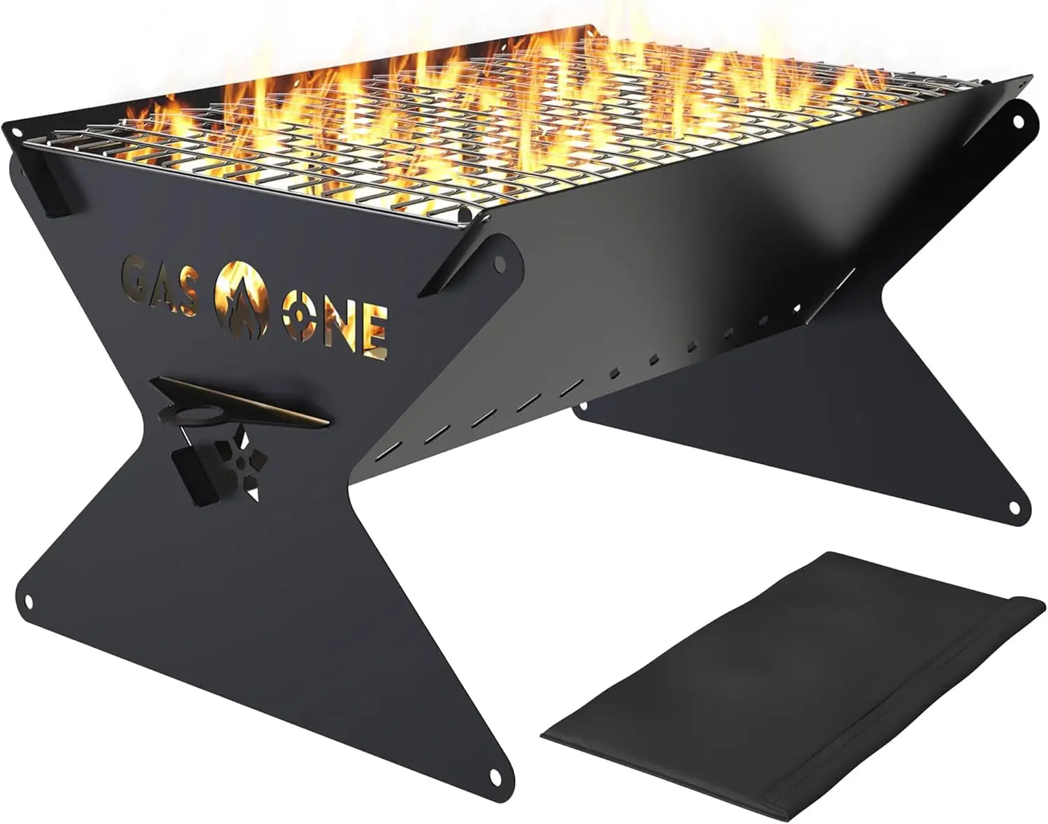 GasOne 15' Portable Charcoal Grill – Foldable BBQ for Camping & Backyard