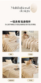 New Artificial Rabbit Plush Autumn Warm Blankets for Beds Soft Coral Fleece Sofa Throw Blanket Comfortable Thicken Bed Sheet