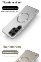 Thin Metallic Paint PC For Magsafe Magnetic Case For Samsung Galaxy S25Ultra S25 S24 S23 S22 Plus Ultra Borderless Cooling Cover