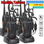 2/4PCS Baofeng Long Range UHF 400-470MHz USB/EU/US Ham Two Way Radio