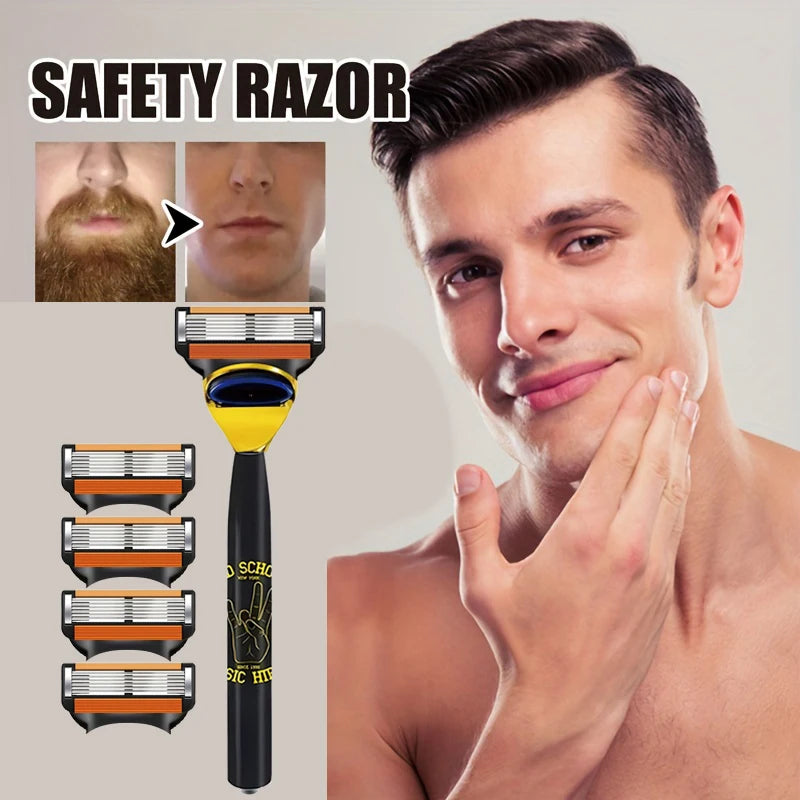 6-layer safety razor stainless steel progressive blade easy to shave men's shaving and women's hair removal shaving tools