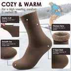 Men's Winter Velvet Snow Socks, 3-Pairs. Plush, warm & knitted for US 9-11. Perfect outdoor/work gift!