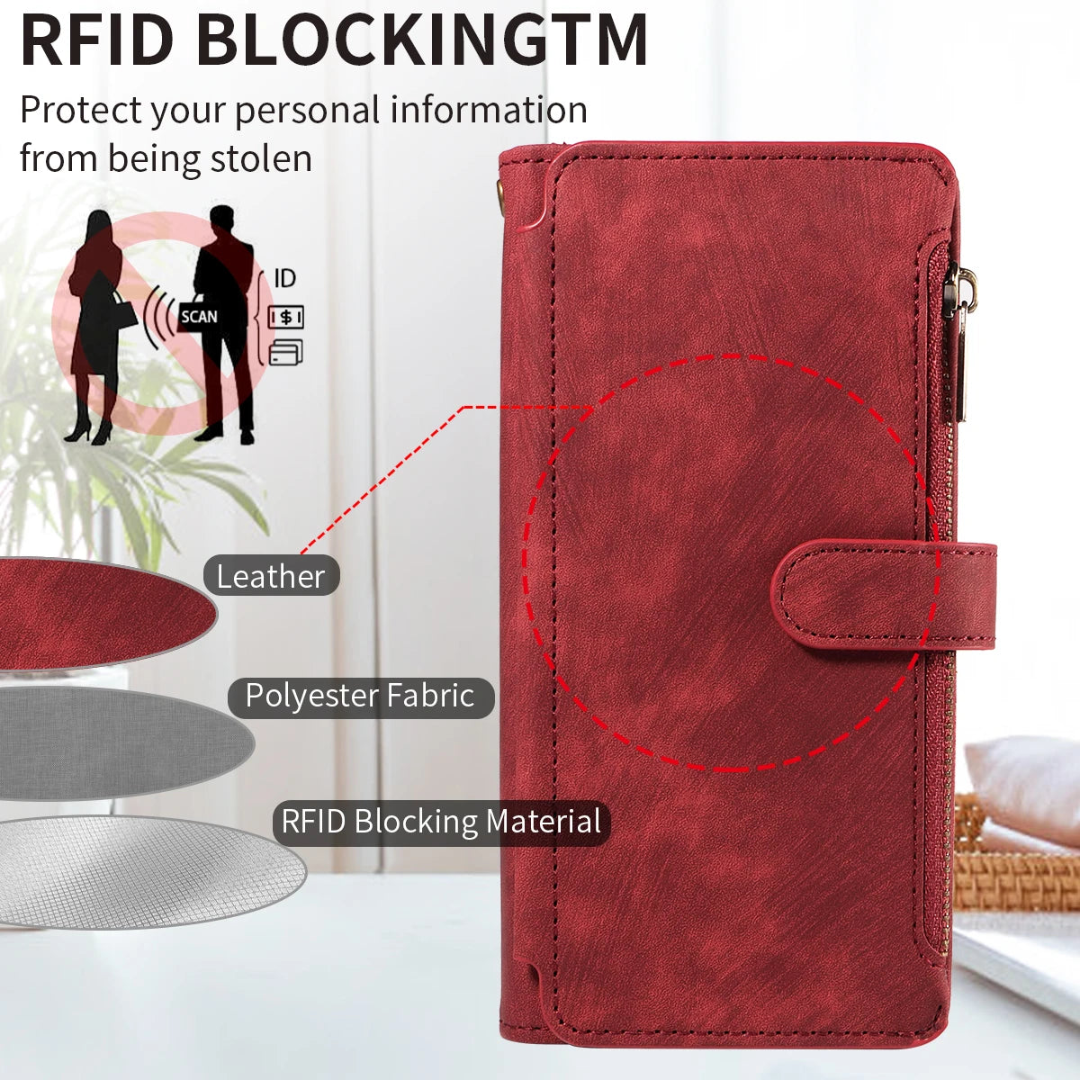 PU Leather Phone Case for IPhone 17Air  17 Pro Max 16 Pro Max 16e 15 14 13 12 11 Pro Max Plus  Flip Wallet Style Phone Cover