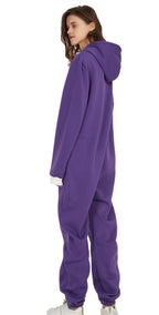 Unisex Sleepwear Jumsuits Hooded Pockets  Zipper Onesies One Piece Solid Pajamas Homewear Long Sleeve Nightwear  Casual Pyjamas