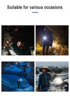 Mini Portable 2000 Lumens Led Flashlight Built In Battery Torch COB Variable Focus Waterproof Tactical Flashlight Bulb Light