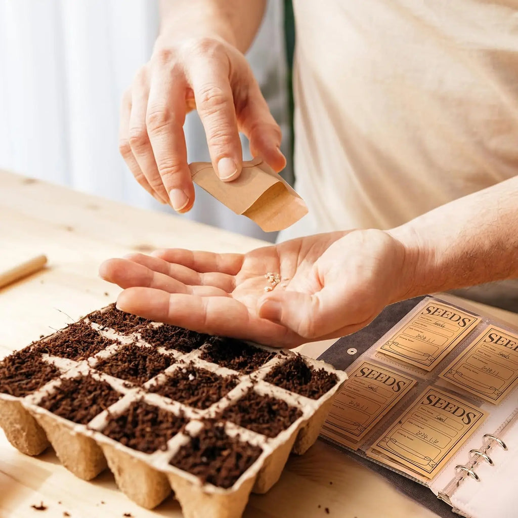 100/200PCS Brown kraft Paper Seed Packets Self-adhesive Storage Seed Coin Bags Envelopes for Plant Flower Vegetable Collection