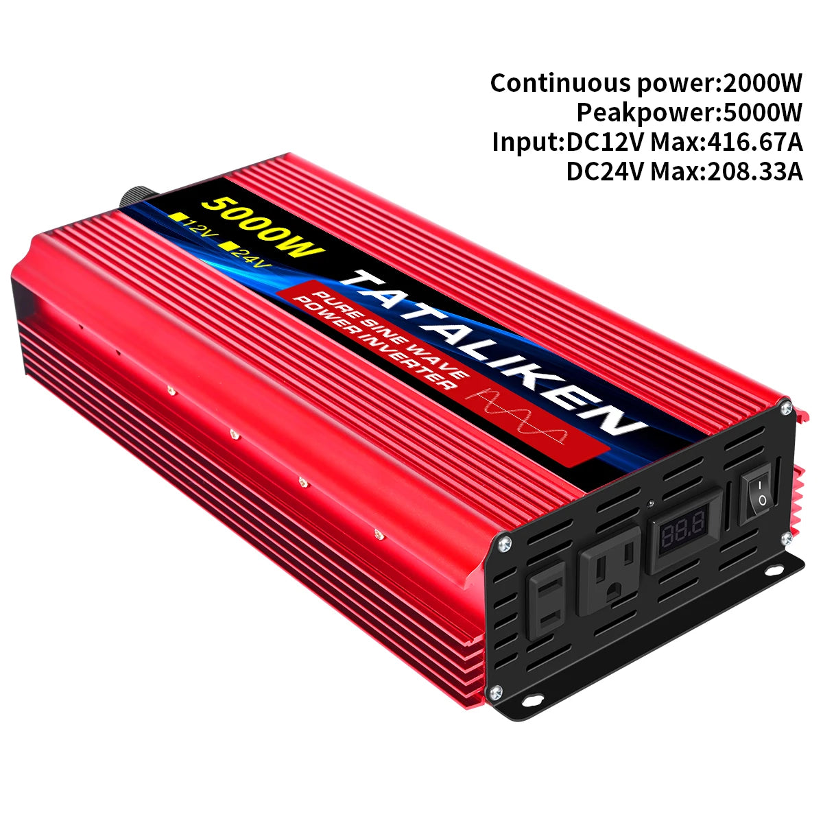 Pure sine wave inverter American socket 3500 w / 4500 w / 5000 w / 6000 w / 7000 w / 8000 w household portable digital display i