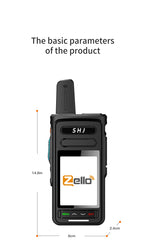 Zello POC Radio 2.4" Android 8.1 Smart Walkie Talkie, 4G SIM/WiFi, 100-Mile Long Range, Bluetooth Handheld Radio