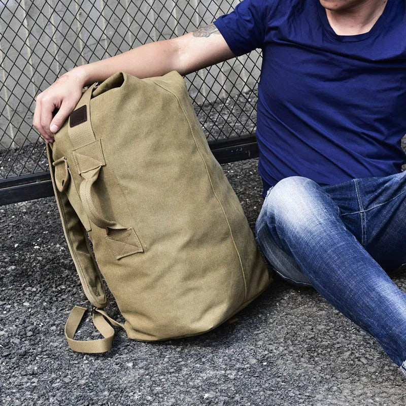 Outdoor Travel Bag Backpack Man Light weight Canvas Bucket Shoulder Bags