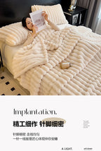 New Artificial Rabbit Plush Autumn Warm Blankets for Beds Soft Coral Fleece Sofa Throw Blanket Comfortable Thicken Bed Sheet