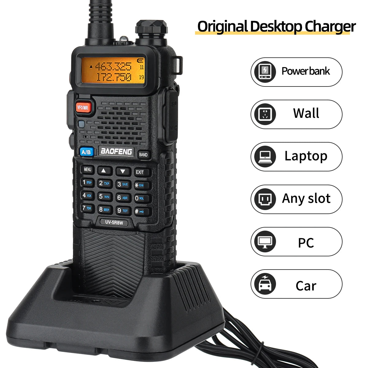 Baofeng UV-5R 8W Walkie Talkie High Power Long Range Two Way Radio Portable Communication Ham Radio For Camping