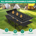 LILYPELLE Folding Camping Cot, Heavy Duty Sleeping Cots with Carry Bag, Double Layer Oxford Portable Travel Camp Cots for Home