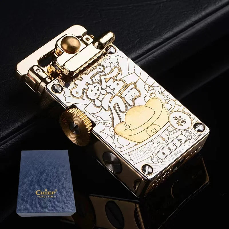 CHIEF Kerosene Lighter Light Luxury Rocker Ejection Ignition Mechanical Personalized Men's Business Gift Collectible