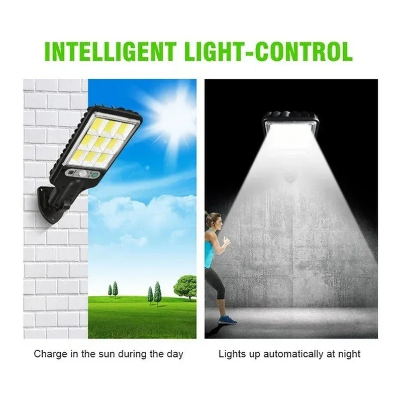 Powerful LED Solar Outdoor Led Courtyard Wall Lamp Rechargeable Human Body Induction Garden Terrace Garage Door Street Lighting