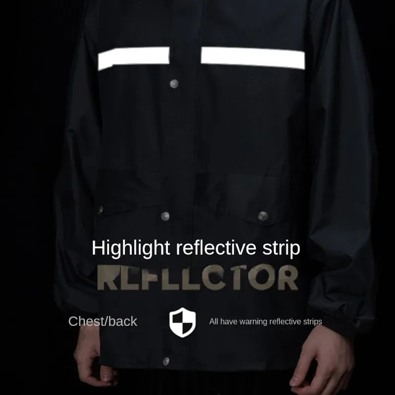 Raincoat and Rainpants Suit Full Body Rainstorm Prevention Electric Bicycle Motorcycle Takeaway Riding Reflective Split Raincoat