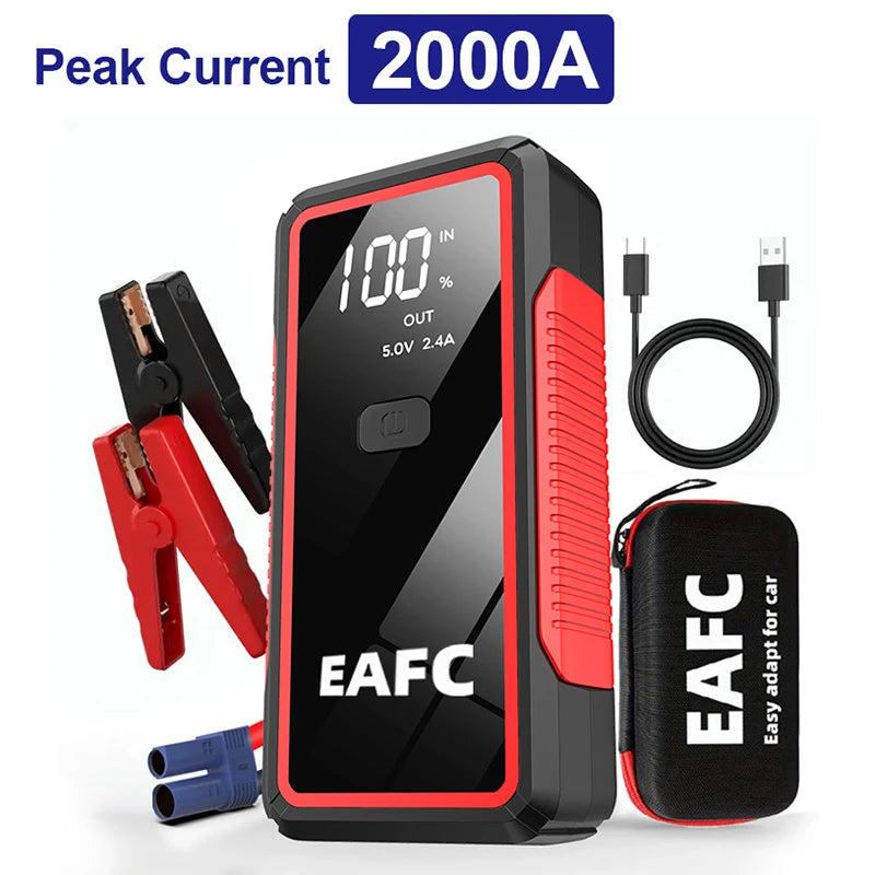 Car Jump Starter 2000A Power Bank Portable Car Battery Charger for 12V Auto Starting Device Petrol Diesel Emergency Booster