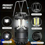 Tent Lamp LED Portable Lantern Telescopic Torch Camping Lamp Outdoor Waterproof Emergency Light Battery Powered