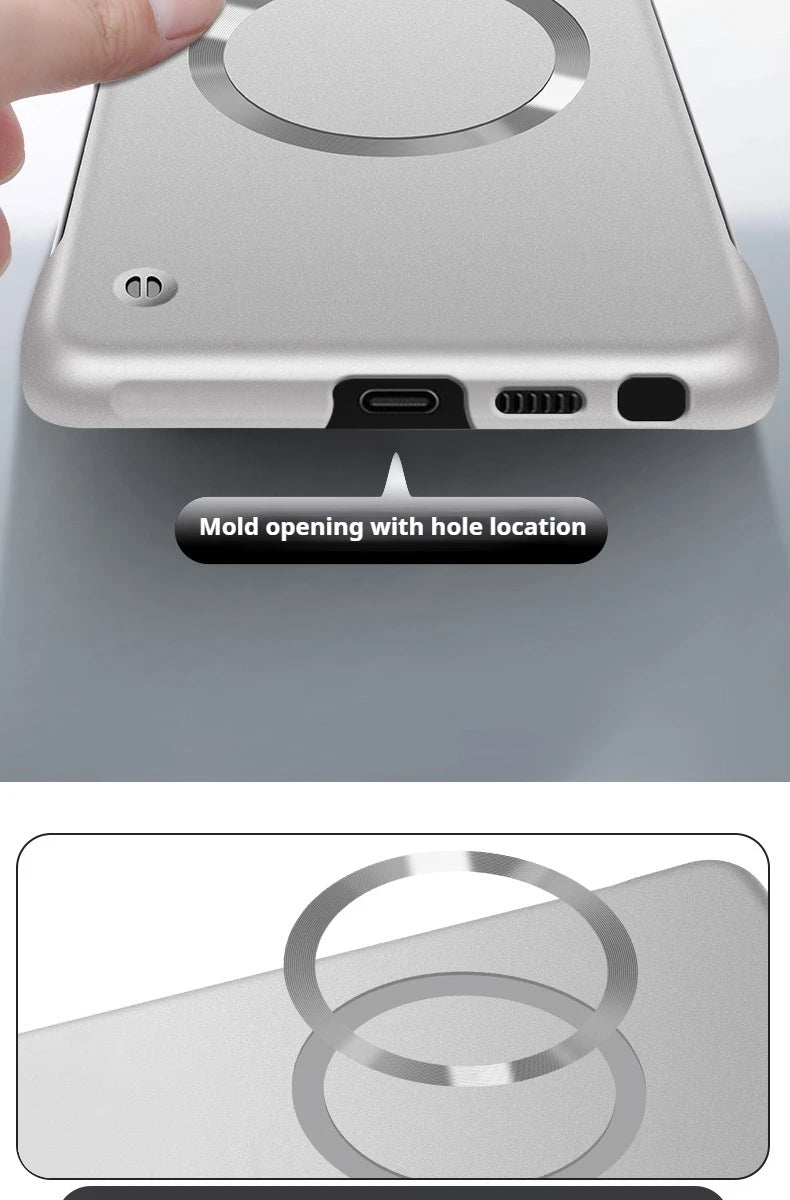 Thin Metallic Paint PC For Magsafe Magnetic Case For Samsung Galaxy S25Ultra S25 S24 S23 S22 Plus Ultra Borderless Cooling Cover