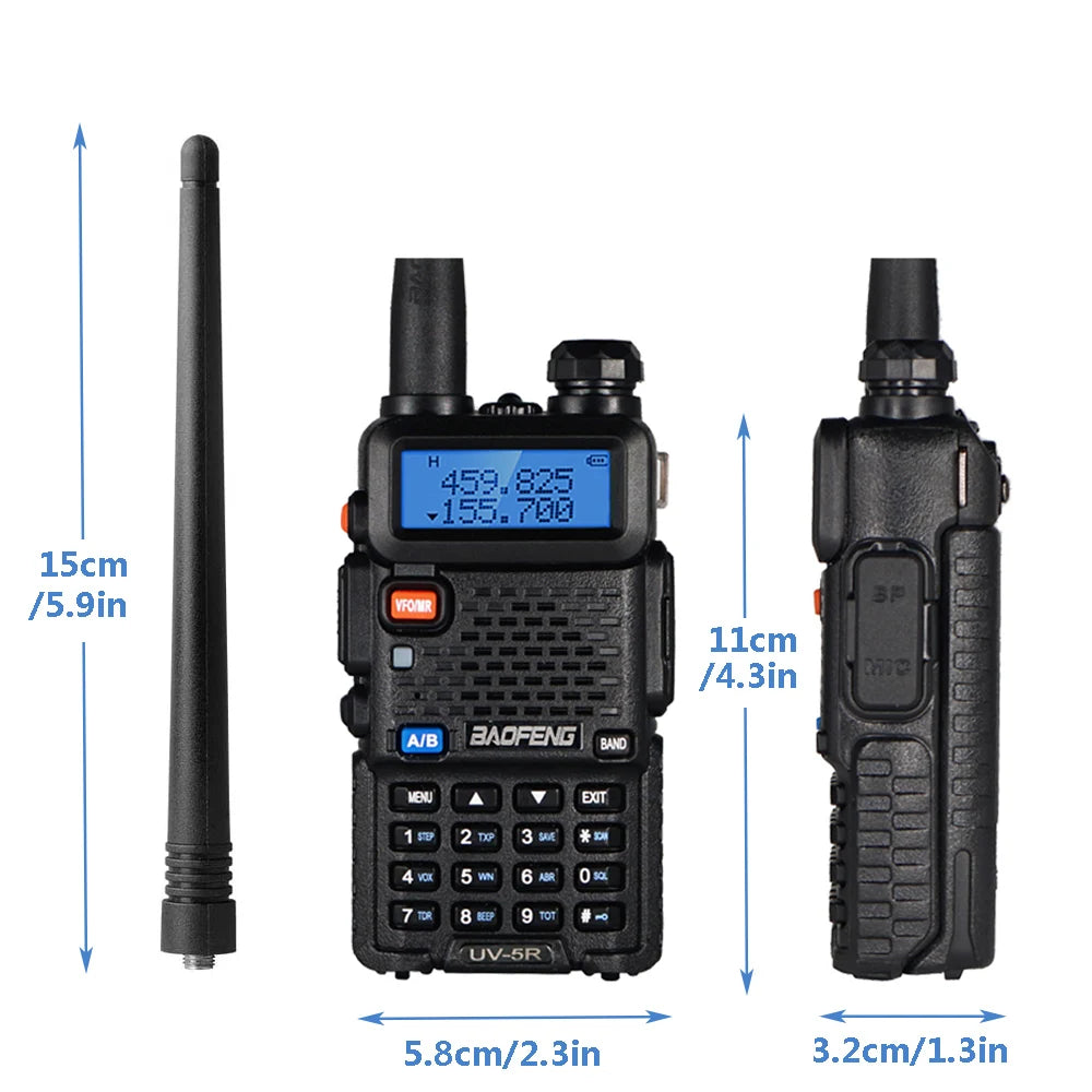 4Pcs Baofeng UV-5R 8W/5W Tri-Power Walkie Talkie High Power Dual Band Long Range Portable Handheld UV 5R Radio