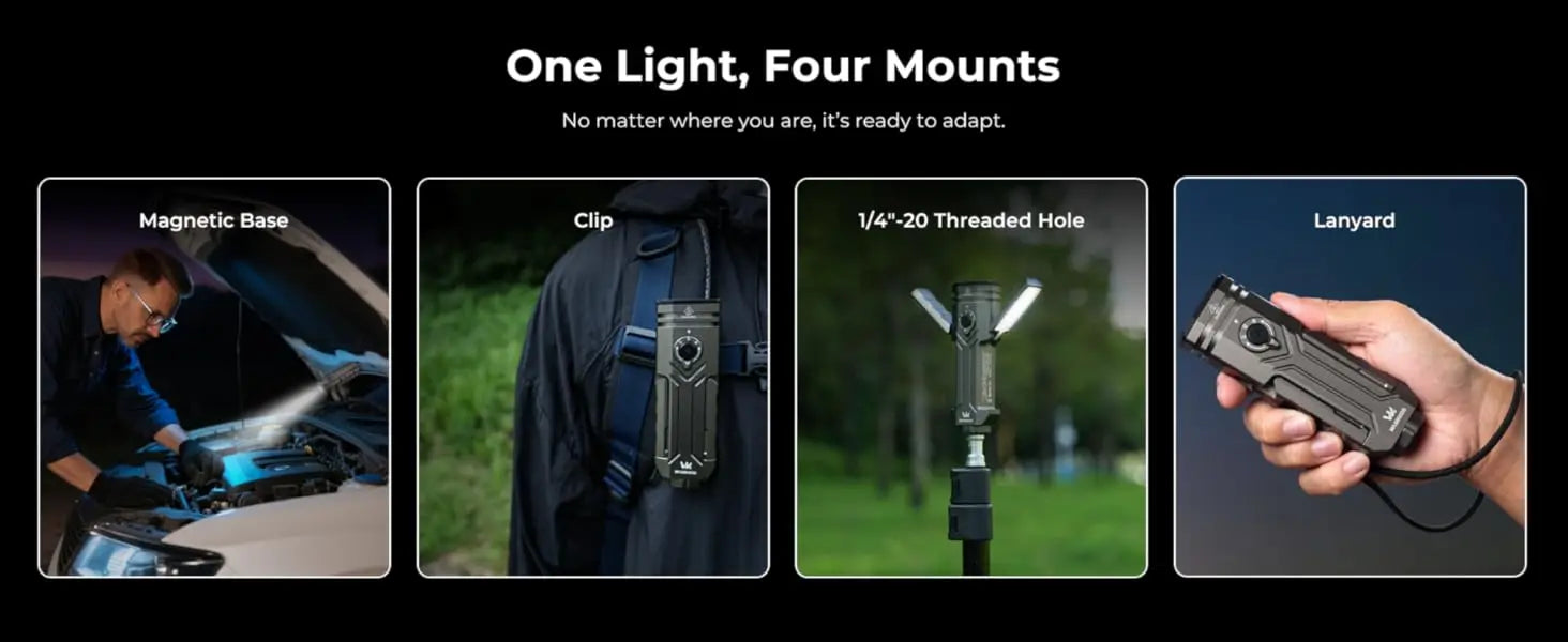 Wurkkos HD02 Shipped locally for lightning-fast delivery LED Camping Lamp Hunting Hiking Searchlight with Rechargeable Battery