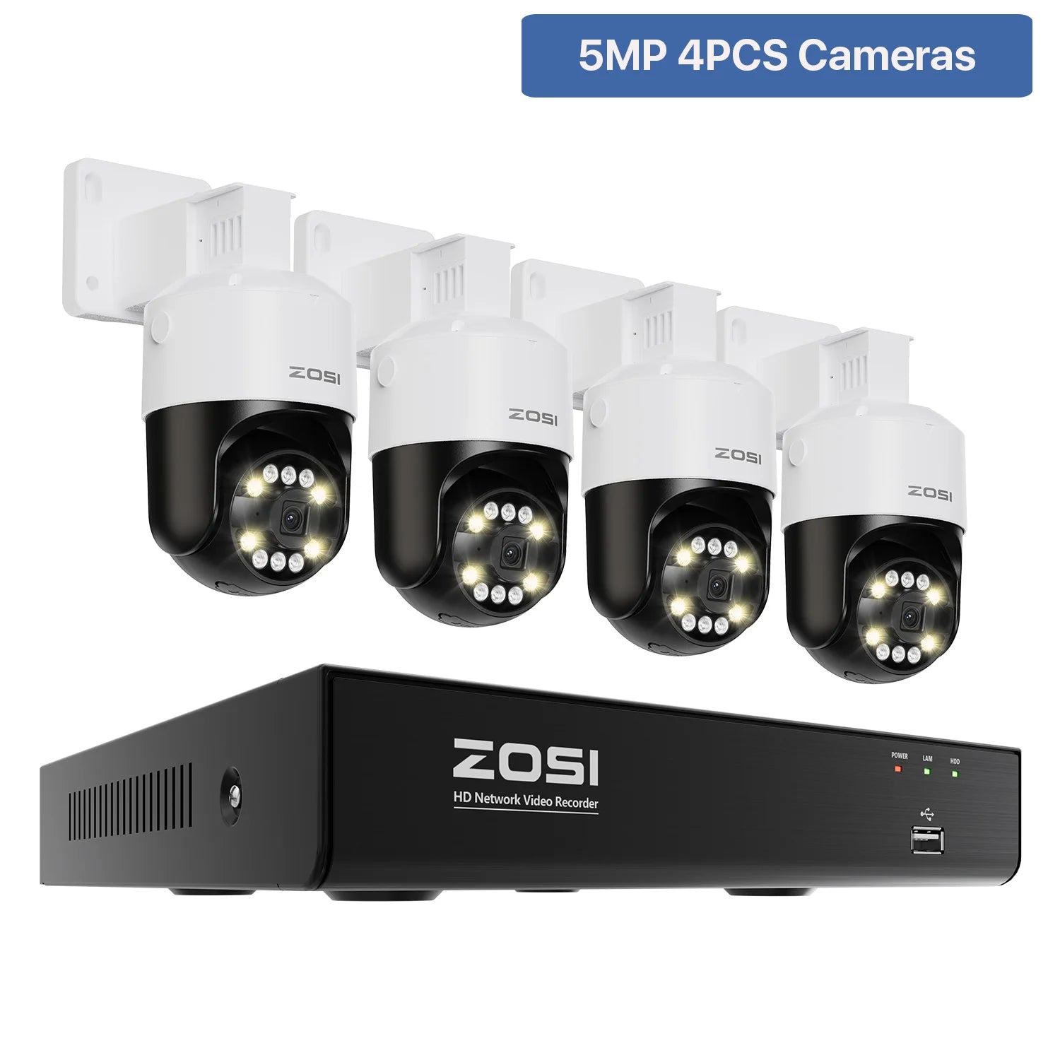 ZOSI 8MP PTZ PoE CCTV Security Camera System AI Face Person Vehicle Detect 4K 8CH Expand 16CH NVR Video Surveillance IP Cam